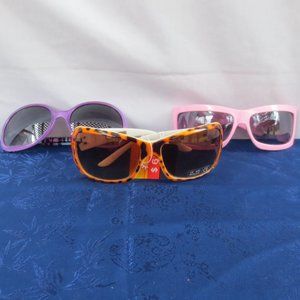 Mixed Brand Sunglasses Colorful Oversized Vintage 3 Pair Lot New and Used